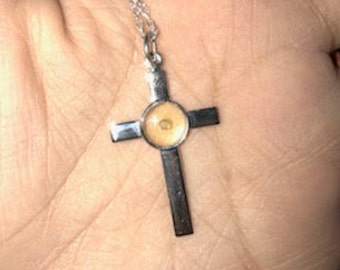 Sterling Silver Mustard Seed Cross Necklace