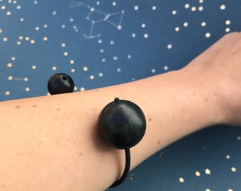 Dark planets open cuff bracelet
