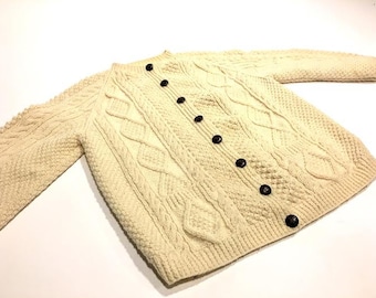 Wool Popcorn Knit Fishermans Sweater