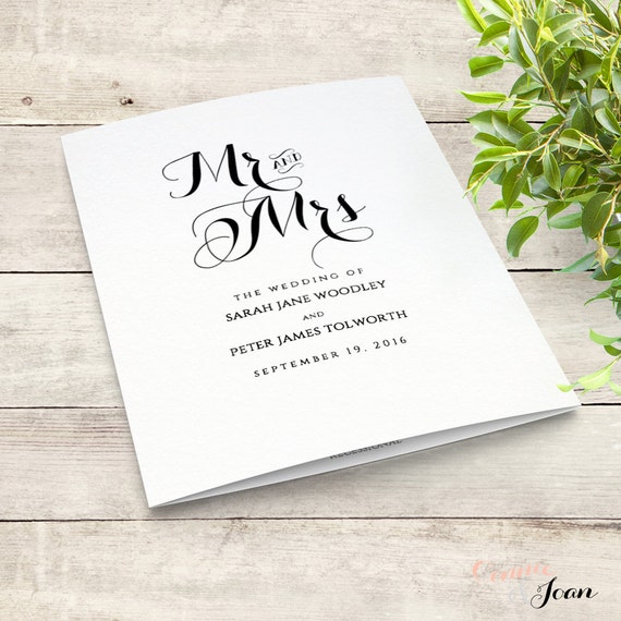 printable folded order of service wedding program byron folding programs