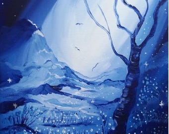 The song of silence-table - magical - landscape - blue