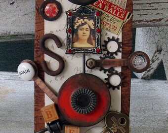 Original Art Assemblage from Vintage and Found Objects