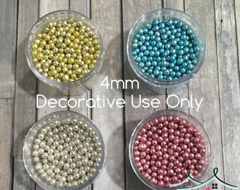 Metallic Dragee Sugar Pearls (Decorative Use Only) 4mm