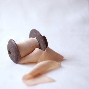 Peach Marble - Silk Ribbon // Hand dyed Silk Ribbon Plant Dyed // Styling // Floral ribbons, Stationery Ribbons, Natural Silk