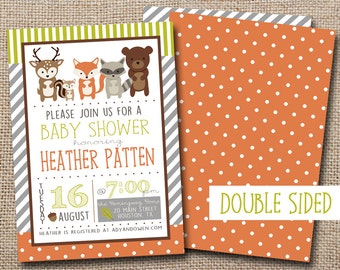 Woodland Friends Baby Shower Invitation