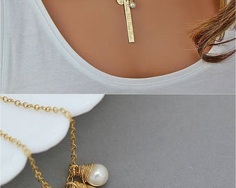 New Mom Necklace, Custom Kids Names, Birthstone Necklace, Bar Necklace, Children's Initials, Mothers Gift, Gold, Silver, Rose Gold