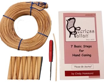 Chair Caning Kit, Complete with 270' 0f Cane, Awl, 8' of Binding, 12 Pegs & Full Color Instruction Booklet