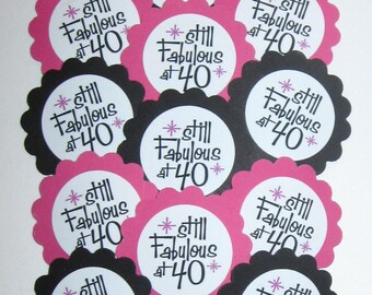 40th Birthday Cupcake Toppers/Party Picks Item #1724