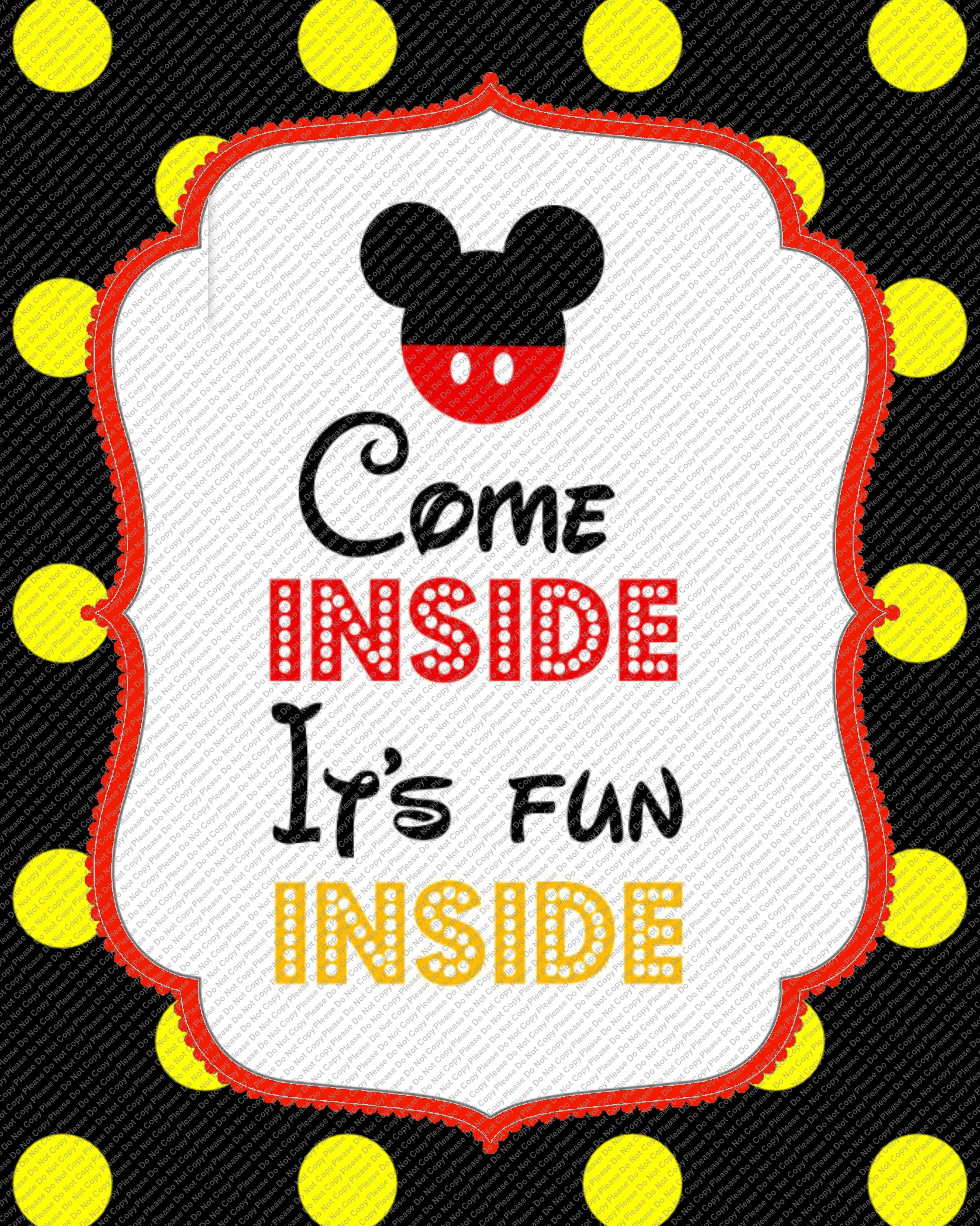 come-inside-its-fun-inside-yellow-black-polka-dot-mickey-mouse-head