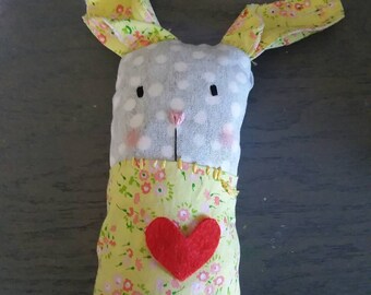 Upcycled stuffed bunny rabbit EASTER NURSERY decor