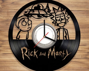 Rick and Morty Vinyl Wall Clock Sanchez Smith Adult Animated Science Perfect Decorate Home Style UNIQUE GIFT idea for Him Her (12 inches)