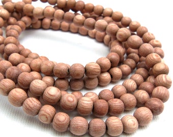 Rosewood, Round, 6mm, Small, Smooth, Natural Wood Beads, Full 16 Inch Strand, 68pcs - ID 1050
