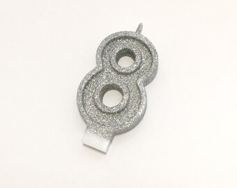 Glittered Number Candles