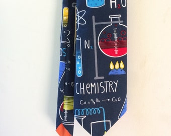 Chemistry tie, science print, science gift, scientist gift, teacher gift, professor gift, lecturer gift, geek gift, alternative tie