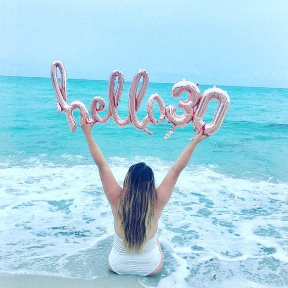 Hello 30 Decoration Rose Gold Balloons 30TH Birthday Banner