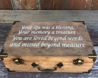 Memorial Box, Keepsake Box, Wedding Keepsake Box, Keepsake Chest, Wooden Keepsake Box, Memory Box, Treasure Chest, Chest, Treasure Box