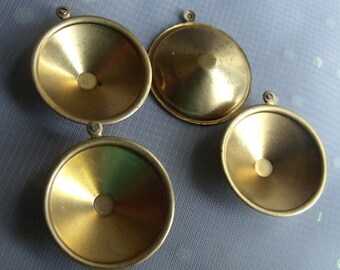 Brass Slimline Rivoli 18mm Settings Single Loop 4 Pcs