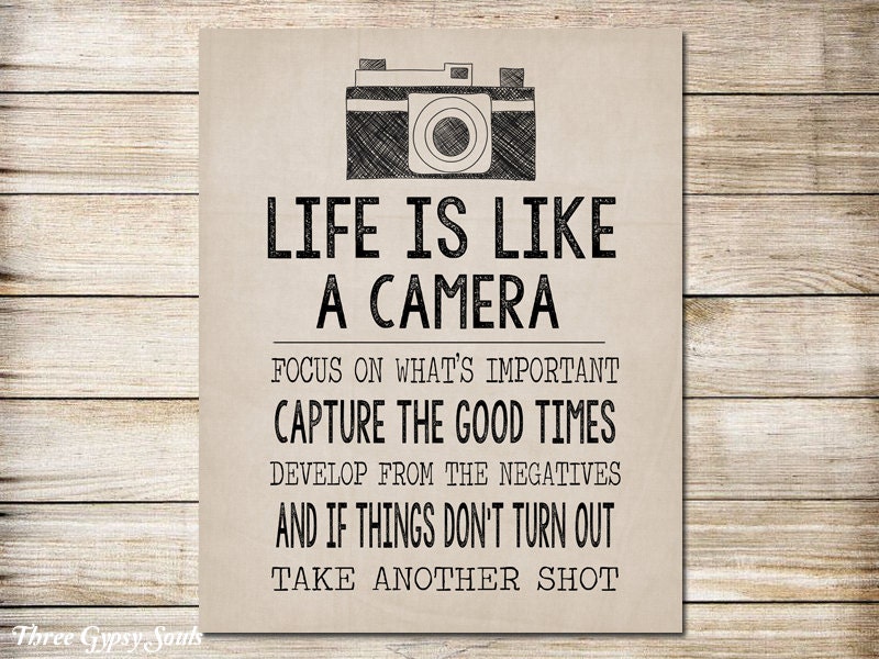 PRINTABLE Camera Art Life Is Like A Camera Wall Art Camera