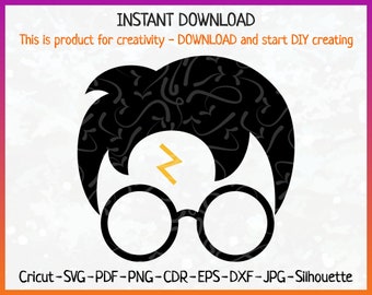 Download Messy Bun & Round Glasses SVG Hair Harry Potter Glasses