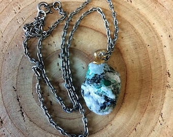 Emerald Matrix stone pendant