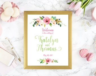 Garden Wedding Welcome Sign, Printable Wedding Welcome Sign, Wedding Reception Sign, Custom Wedding Welcome Sign, DIY Welcome Sign, RWDS