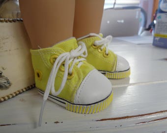 Yellow Canvas sneakers Tennis SHOES for 18” American Girl Doll