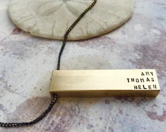 Personalized Name necklace, Father's Day gift, kids name necklace, gift for dad, gift for grandpa, Personalized bar necklace, grandmom gift
