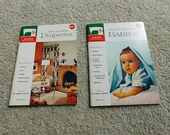 Vintage Singer Sewing Library How to Make Draperies 1960 and How to Sew for Babies 1962 Lot of 2