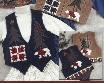 Indygo Junction Pattern IJ501 Bear Paw in the Pines Designed by Pat Koltz Bear Paw Quilted Squares and Appliques Size S-XL NEW PATTERN