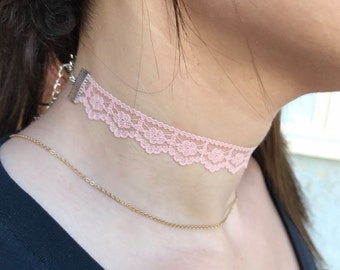 Pink Delicate Choker Necklace