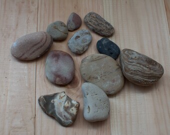11 Pieces 1" - 2" Baltic Sea Stones Baltic Sea Pebbles Natural Sea Stones Beach Rocks #8