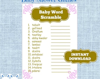 Minnie Mouse Baby Shower Word Scramble With Answers-disney