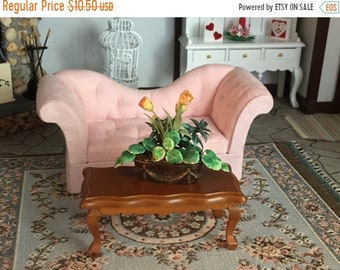 SALE Miniature Victorian Style Coffee Table, Walnut Coffee Table, Style 40, Dollhouse Miniature, 1:12 Scale, Dollhouse Furniture