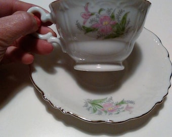 Original 40 years by tea service-fine porcelain Japanese, 6 cups, full teapot, sugar bowl, milk cartons