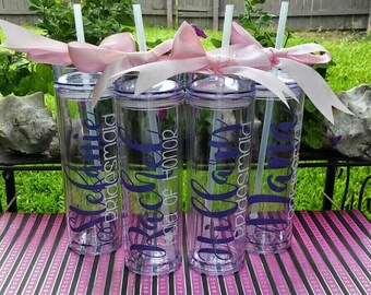Personalized Tumbler, Wedding Party, Party Favors, Bridesmaid gift, Custom Tumbler, Tumbler, Monogrammed cup, Bride to be,Bachelorette party