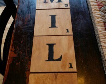Wood painted "scrabble" tiles