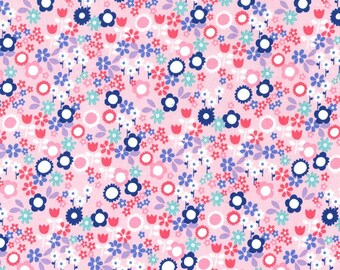 Michael Miller - Flower Drift - Pink - Emma's Garden - CX7275-PINK-D - 100% cotton fabric - Fabric by the yard(s)