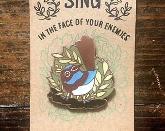Fairy Wren Enamel Pin Badge