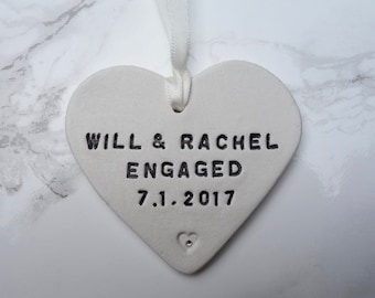 Personalised Engagement Gift, Engagement Ornament, Engagement Present, Personalized Engagement Gift, Gift For the Couple, Old Flour House