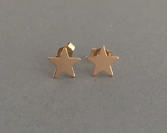 Star Post Earrings Gold Fill, Rose Gold Fill, or Sterling Silver