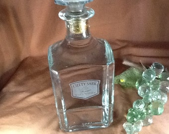Glass CUTTY SARK DECANTER/Cork Stopper/Vintage