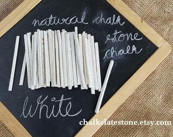 GRADE A FINE White Slate Pencils 250 Grams approximately Chalk Pencils Natural Slate Stone Set Of 50 Pencils