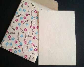 Correspondence card "The little flowers" and its envelope