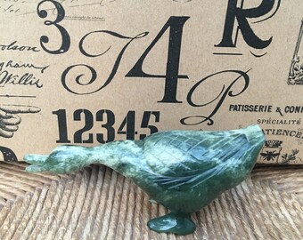 Beautiful carved jade goose figurine