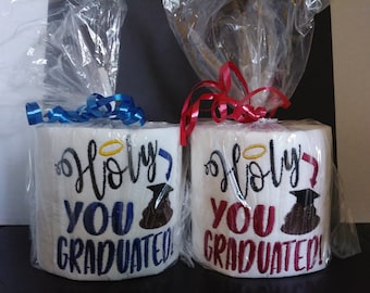 Embroidered Toilet Paper, Graduation Gift, Humorous Gift, Novelty Gift, Gag Gift