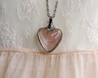 sister neckalce, bridesmaid gift, gift for her, heart necklace, leaf, Terrarium Necklace, Nature Jewelry, Gifts for Nature Lovers