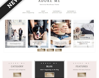 Adore Me WordPress Theme — Responsive Wordpress Theme — Genesis Child Theme — Wordpress Blog Theme — Feminine Wordpress Theme — Template