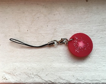 Thermal-sensitive sparkly pink keychain