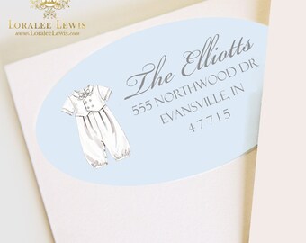 Blessing Blue Address Labels by Loralee Lewis