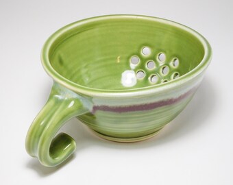 Pottery Colander - Berry Bowl - Drainer Dish - Colander - Strainer - Berry Colander - Ceramic Strainer - Berry Basket Clay - In Stock